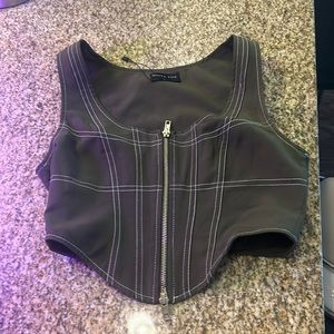 White fox cropped shirt new worn twice!